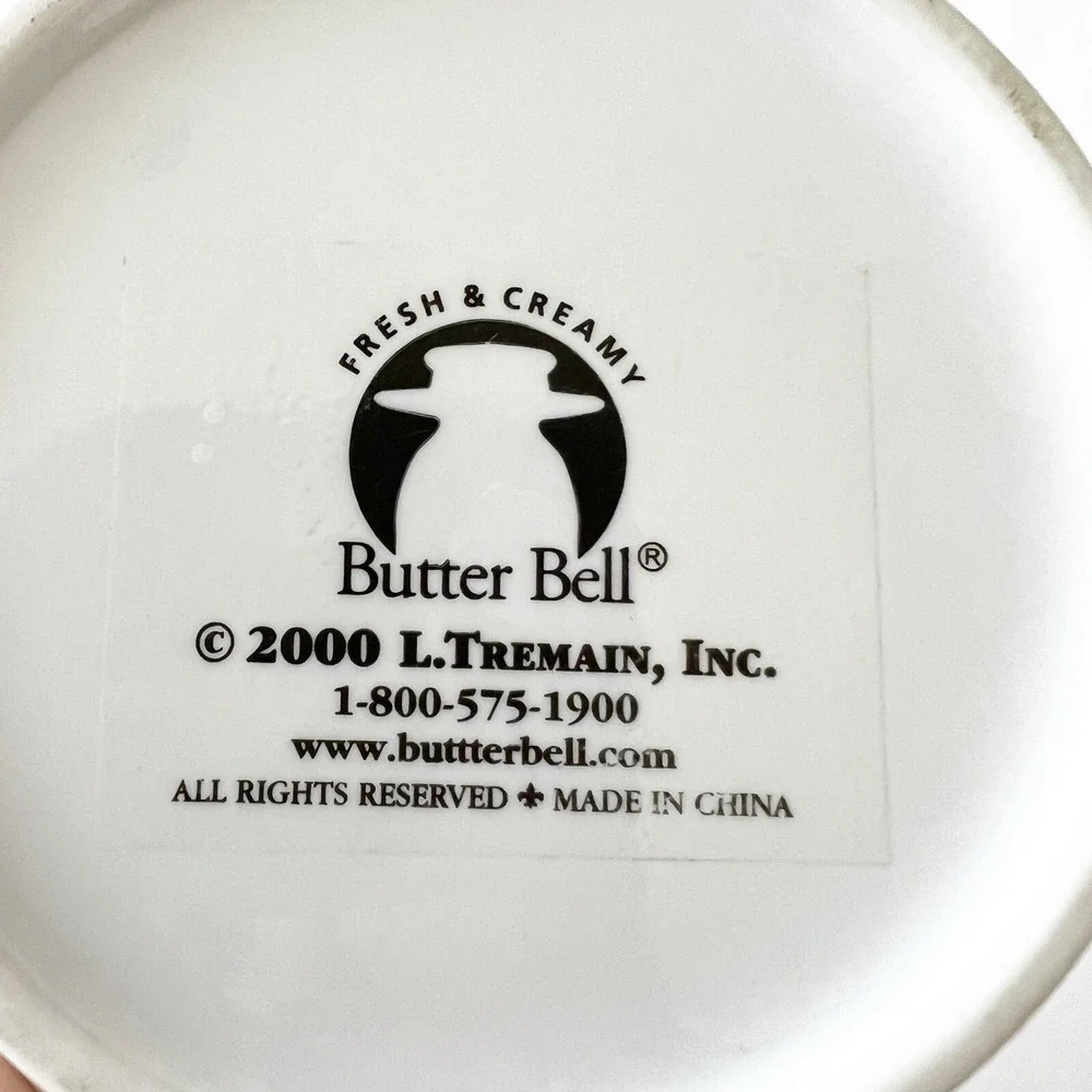 Vintage BUTTER BELL Crock L Tremain 2000 White Fresh and Creamy French Country
